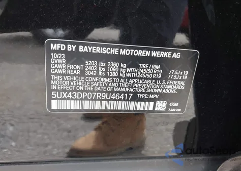 2024 BMW X3 Sdrive30I z USA, uszkodzony, nr VIN 5UX43DP07R9U46417